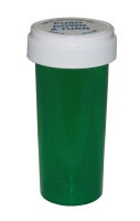 Pharmacy Vials 60 Dram GREEN Vials with Reversible Caps [QTY. 115]