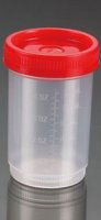 Specimen Containers, 120mL, with Temper Evident Label, Sterile, Cap Color: White (QTY. 80 per Case)